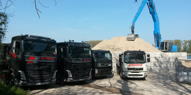 Altenhofen Kies Sand, Altenhofen Transporte, Weiler bei Bingen, Verladung Rheinufer Mainz